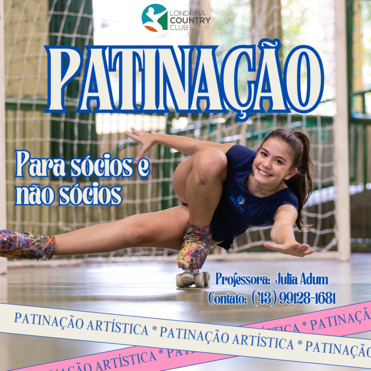 Post do instagram sobre aulas de patinação vintage em branco